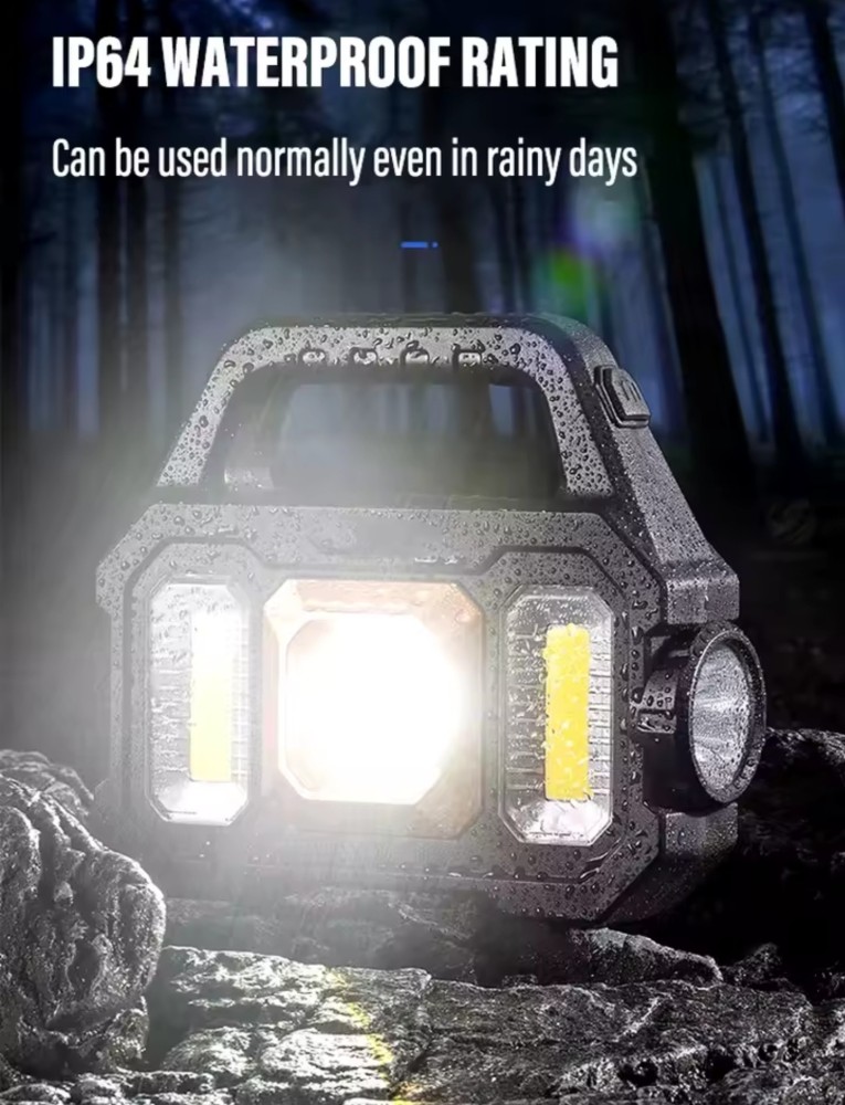 High Power Led Flashlights Rechargeable Camping Work Light Multi Functional Portable Light Solar Charging Lighting Modes