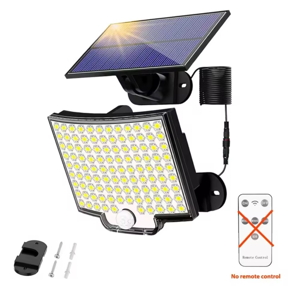 Super Bright LED Outdoor Solar Light with Motion Sensor Remote Control IP65 Waterproof for Patio Garage Security Wall Light