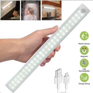 LEDs Under Cabinet Night Light USB Rechargeable Motion Sensor Closet Light Kitchen Bedroom Lighting Kitchen Wall Lamp 30cm