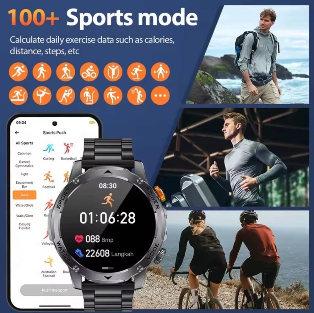 LIGE Smart Watch For Men, Black & White