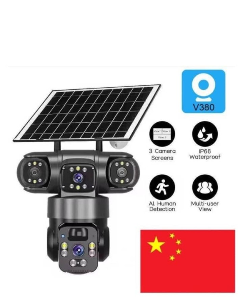 V380 8MP TripleLens PTZ 4G Solar CCTV Camera